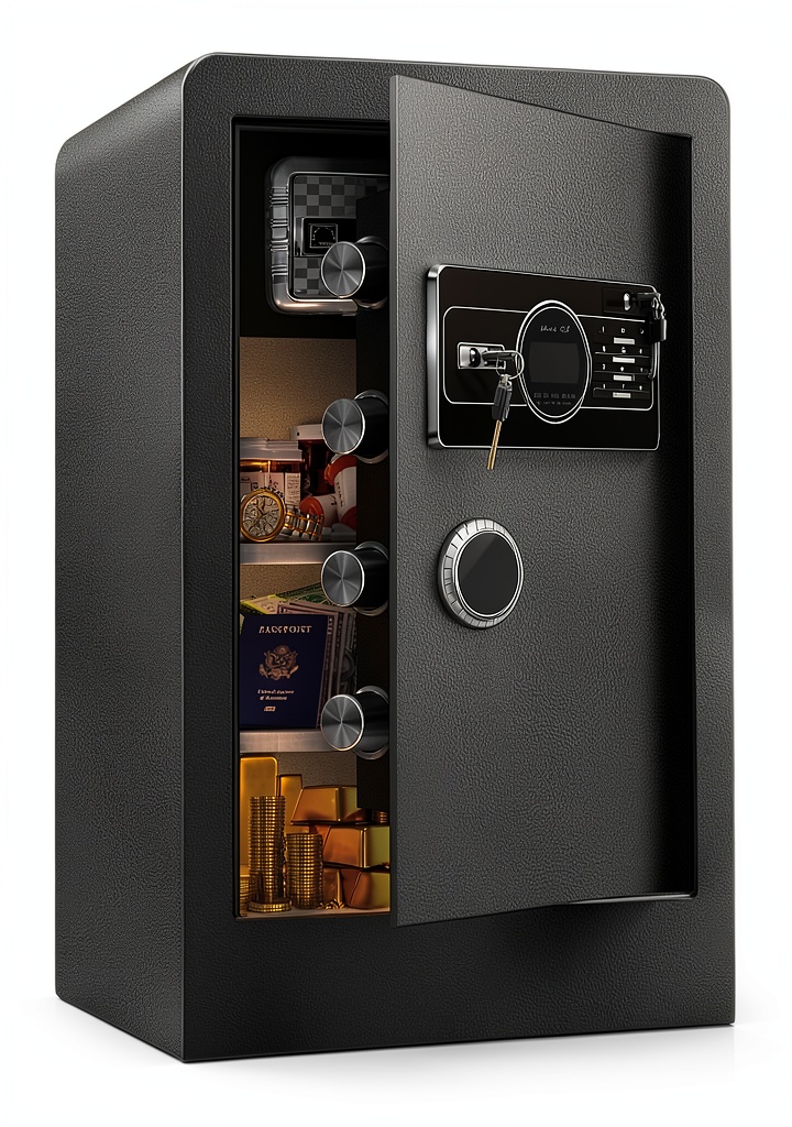 'Safe-K alloy steel safe installed in a hotel room'