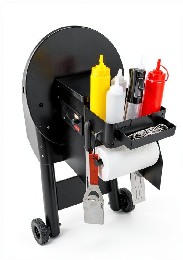 Pumdut Pellet Smoker Grill Caddy Steel Storage Rack Outdoor-3