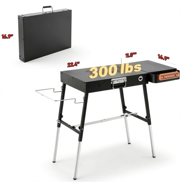 AOKEMAi Grill Stand Adjustable Height Metal Outdoor Table-4