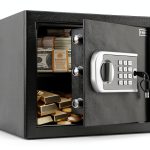 RETLLAS Fireproof Key Lock Safe Compact Hotel Security-0
