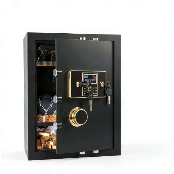 Home Safe Fireproof Waterproof Black Floor Mount Security-7