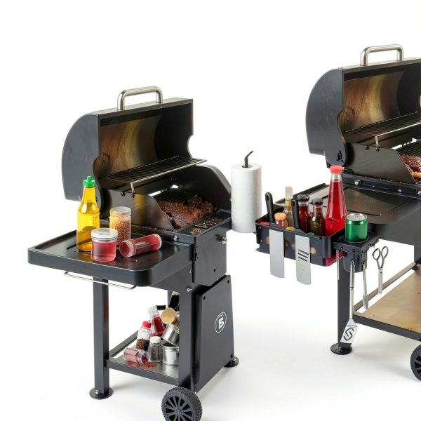 Goldusk BBQ Caddy Freestanding Grill Shelf Metal Organizer-2