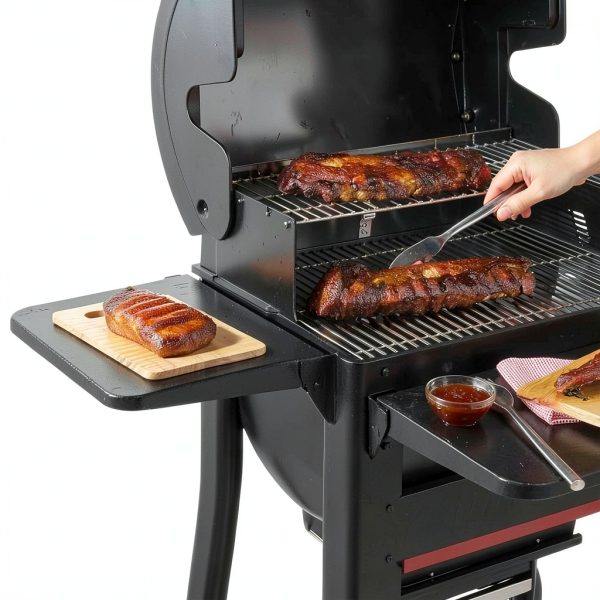GORGERILA Foldable Grill Table Steel Black Weber Compatible-1