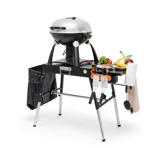 AOKEMAi Grill Stand Adjustable Height Metal Outdoor Table-5