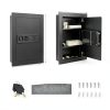S AFSTAR Wall Safe Black Metal Key Lock Home Security-8