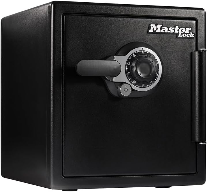'Master Lock Fireproof Safe in a home office setting'