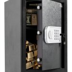 RETLLAS Fireproof Key Lock Safe Compact Hotel Home Security-0