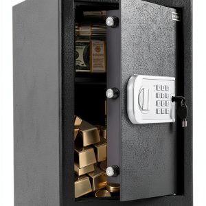 RETLLAS Fireproof Key Lock Safe Compact Hotel Home Security-0