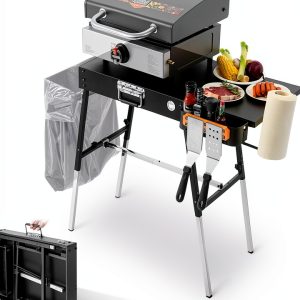 AOKEMAi Grill Stand Adjustable Height Metal Outdoor Table-0