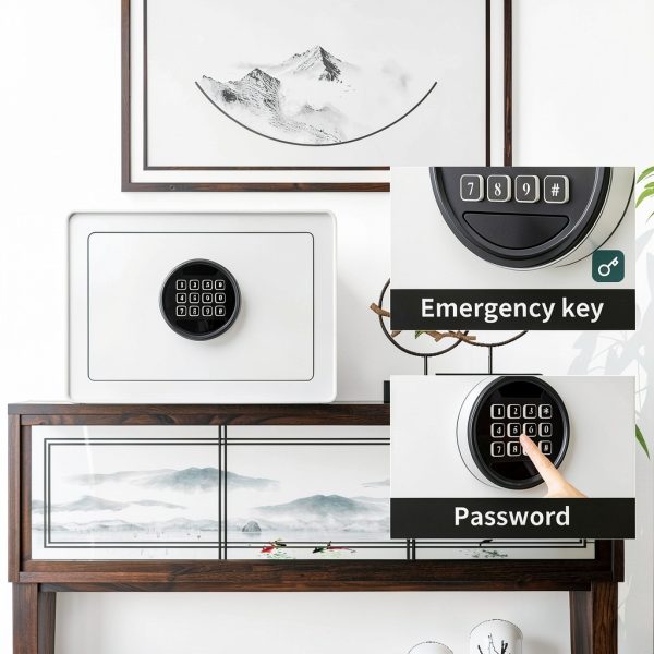 E68 White Hotel Safe Alloy Steel Modern Floor Wall Mount-4