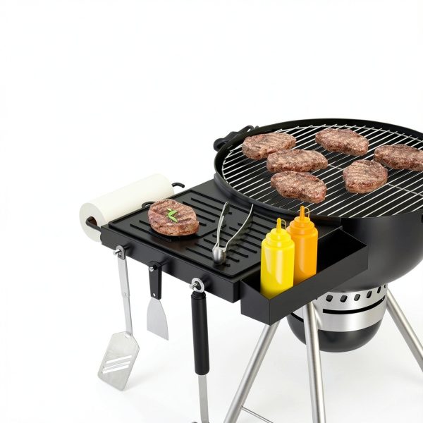 BBQ-PLUS Charcoal Grill Table Shelf Portable Storage Rack-6