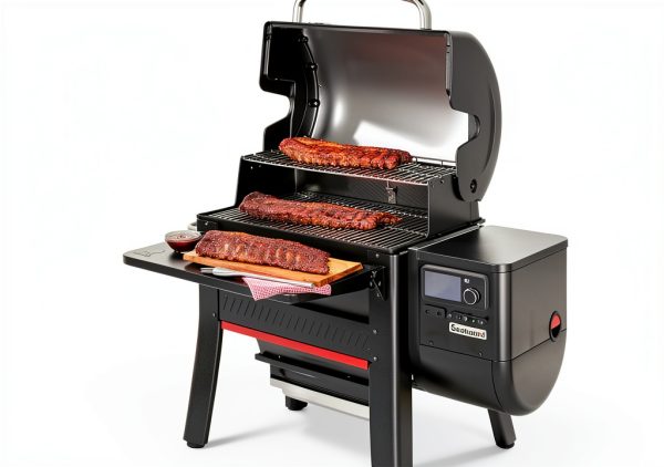 Weber Searwood 600 Pellet Grill Side Shelf Freestanding-6