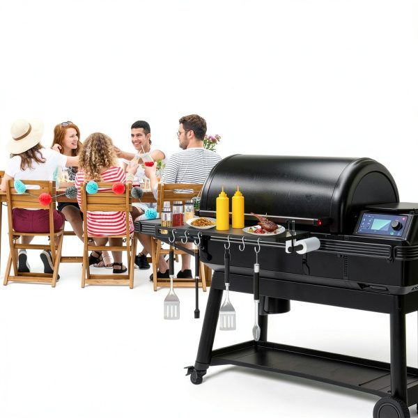 INIBBQINI Folding Front Shelf Traeger Grill Accessory-3