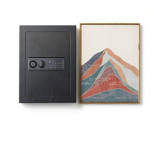 S AFSTAR Wall Safe Black Metal Key Lock Home Security-3