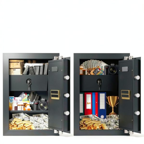 Home Safe Fireproof Waterproof Black Floor Mount Security-4