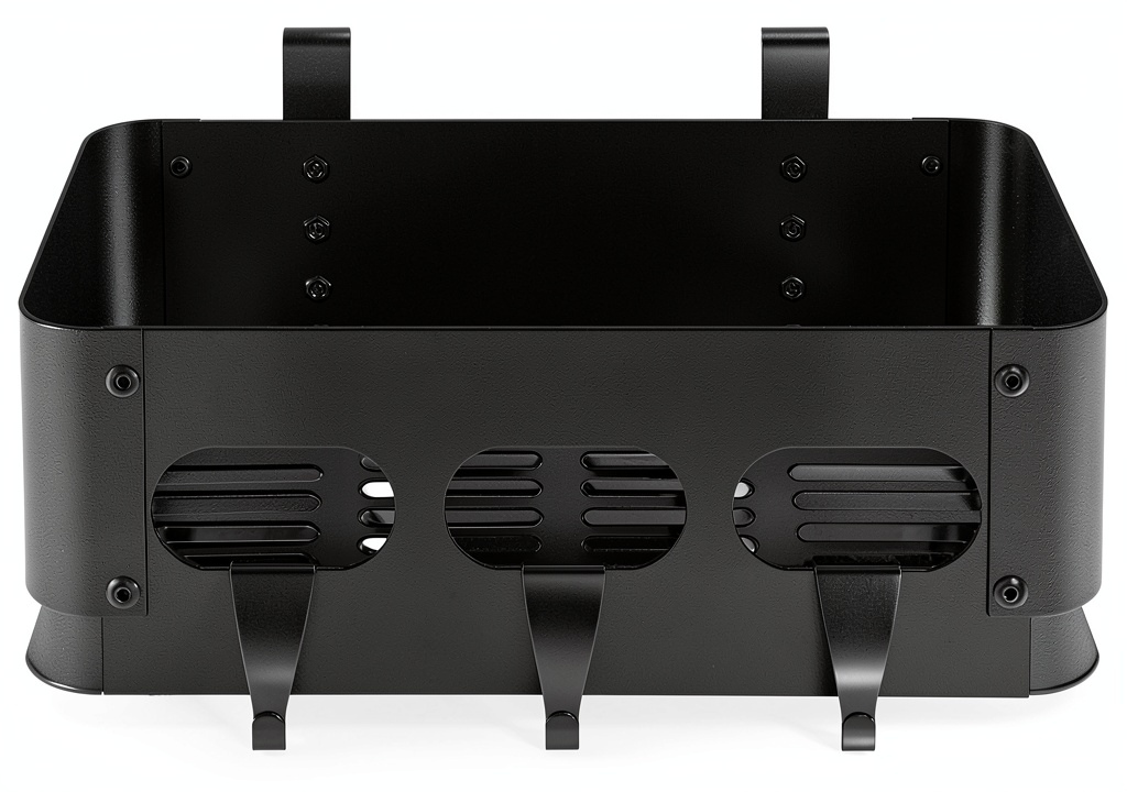 OEM aluminum grill storage bin mounted on a Traeger grill