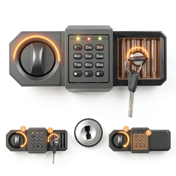 Bukumo Hotel Safe Electronic Combination Lock Wall Mount-4
