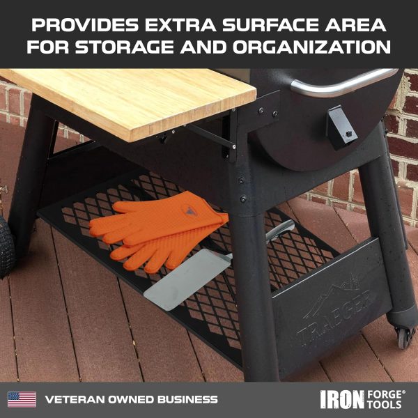 Traeger Grill Shelf Metal Weather Resistant Iron Forge Tools-4