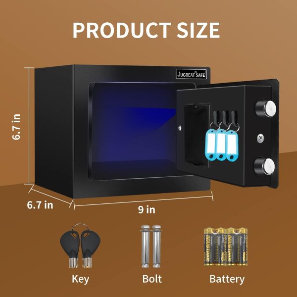 JUGREAT Electronic Safe Box Steel Anti-Pry Sensor Light-4