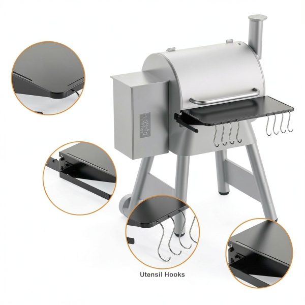 PHYESUVIN Folding Shelf Traeger Grill Accessories Iron-4