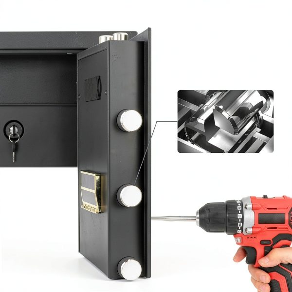 Home Safe Fireproof Waterproof Black Floor Mount Security-3