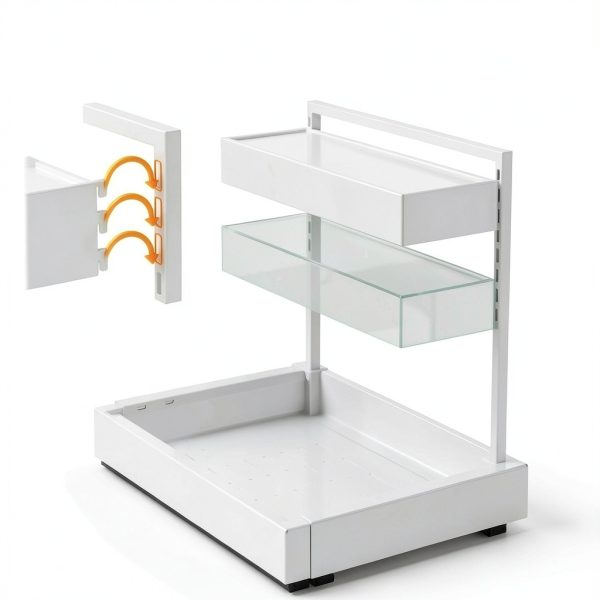 REALINN Expandable Under Sink Organizer, 2 Tier Adjustable Pull Out-3