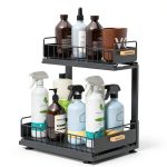 Under Sink Organizer Kitchen, 2 Tier Under Sink Organizers and Storage, Pull out Cabinet Organizer Shelf, Metal Drawer for Kitchen Bathroom Pantry Cabinet Closet Organization Rack, Black, 1 Pack-0